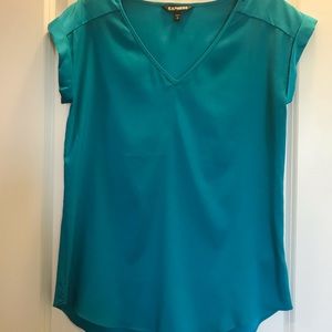 Small Teal Silk Express Shirt